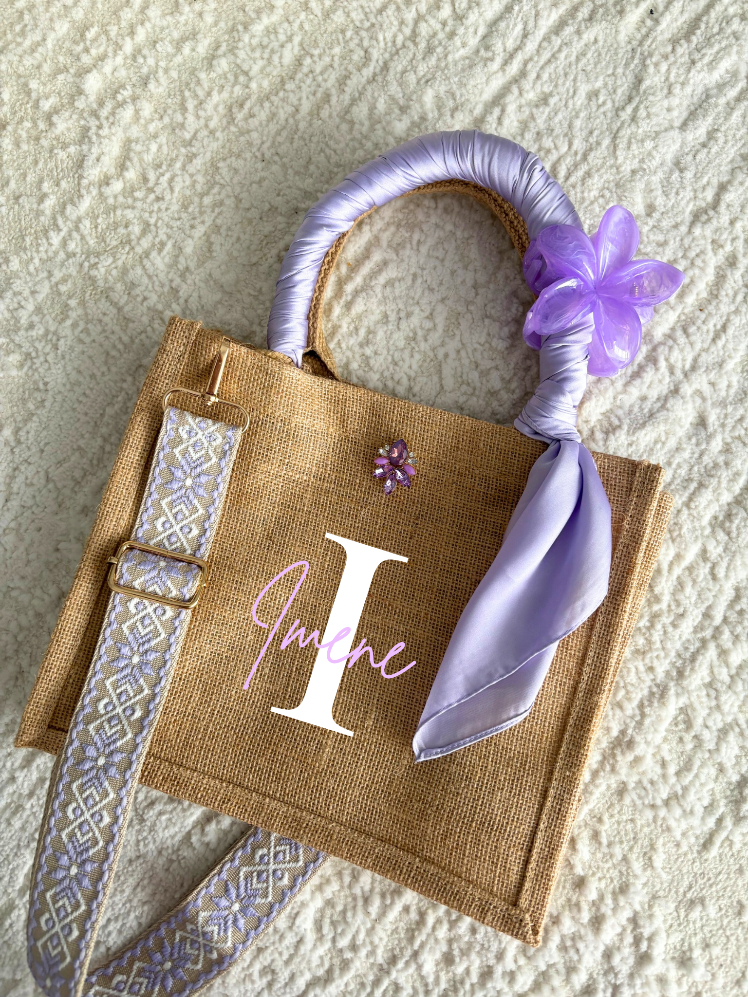 Sac en jute Lilas