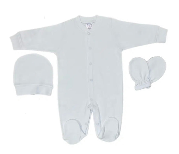 Set bebe 0-3 mois 3 pieces coton blanc