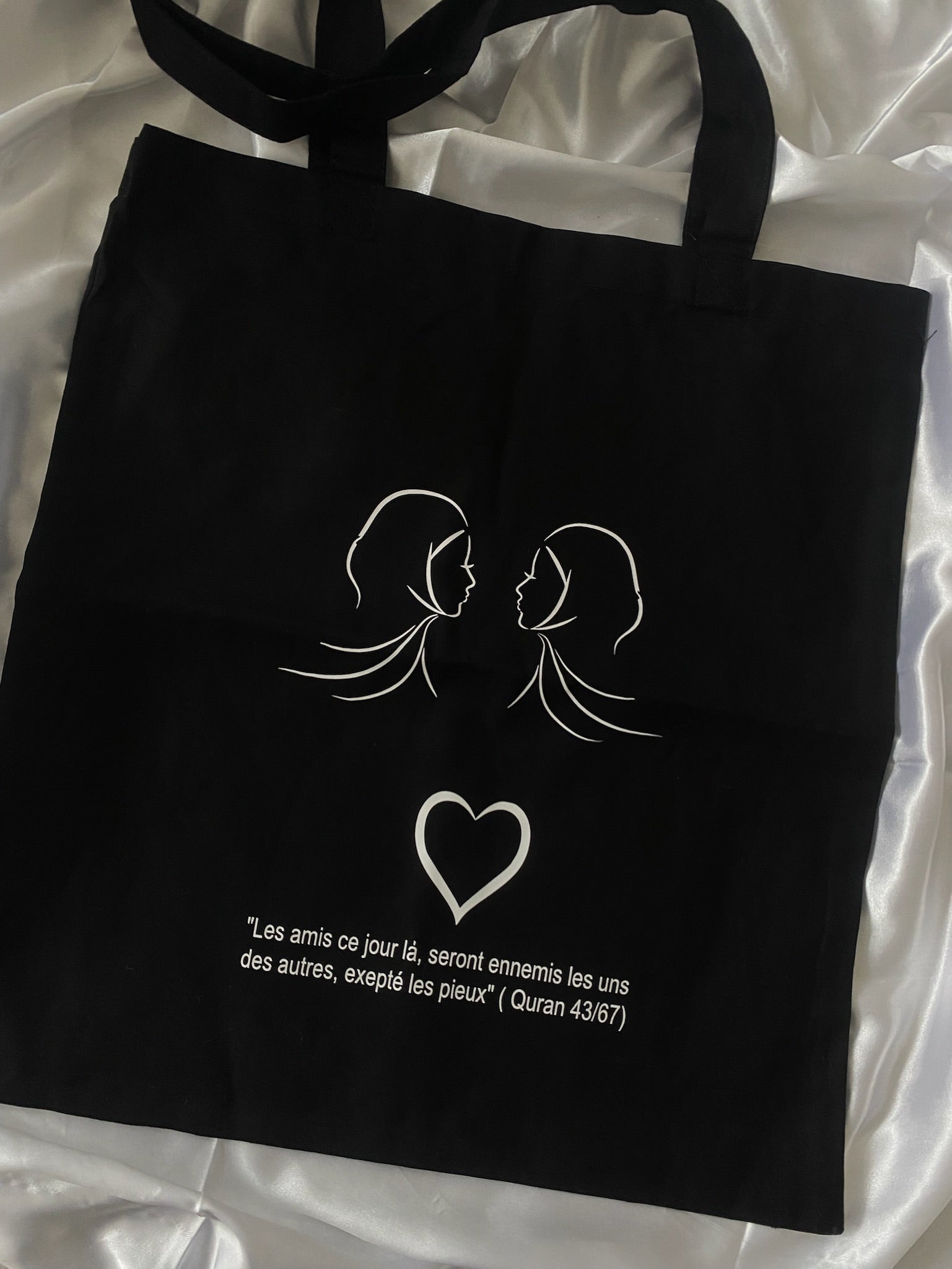 Tote bag noir « Amitié »